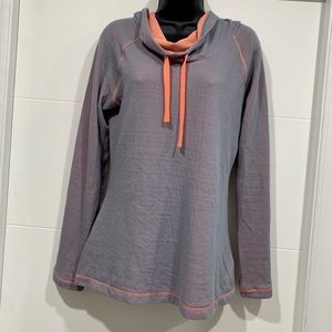 Columbia Gray Drawstring Hooded Sweater Pullover Sz Small